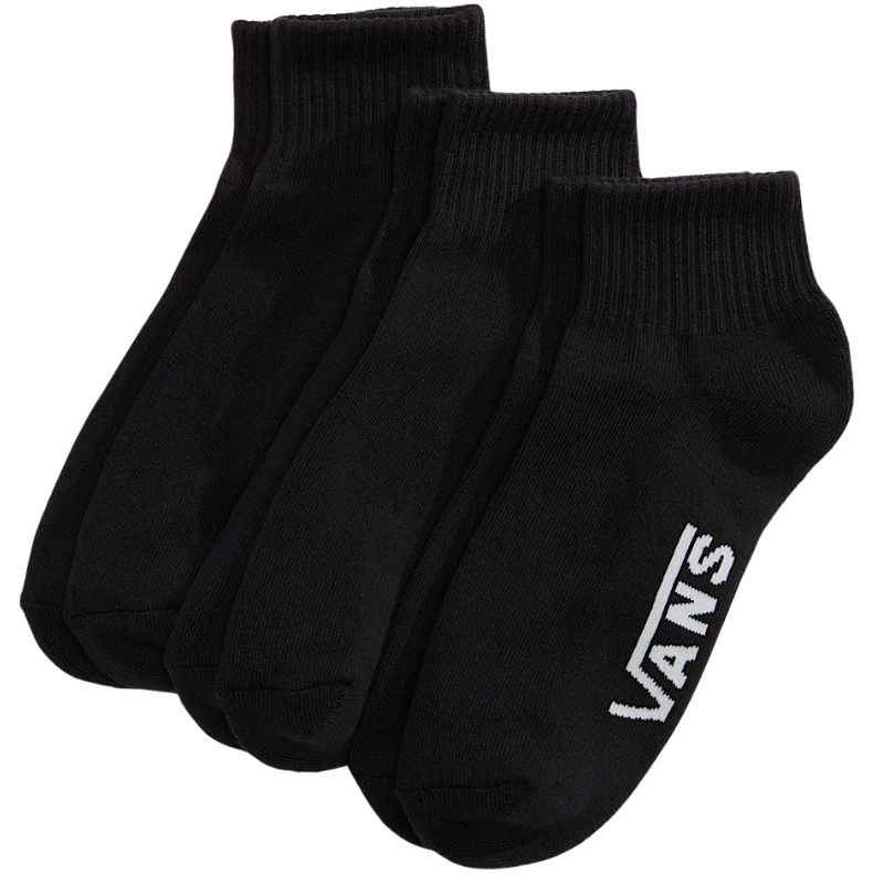 2026 Vans Classic Quarter Crew Socks - 3 Pairs VN000QBXBLK1 - Black